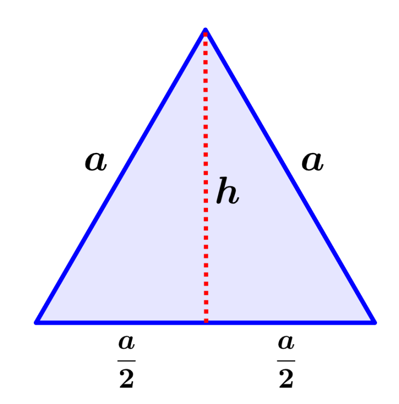 sơ đồ của tam giác đều với chiều cao